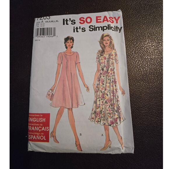 Simplicity Dress Pattern 7203 SZ A Uncut - Picture 1 of 2